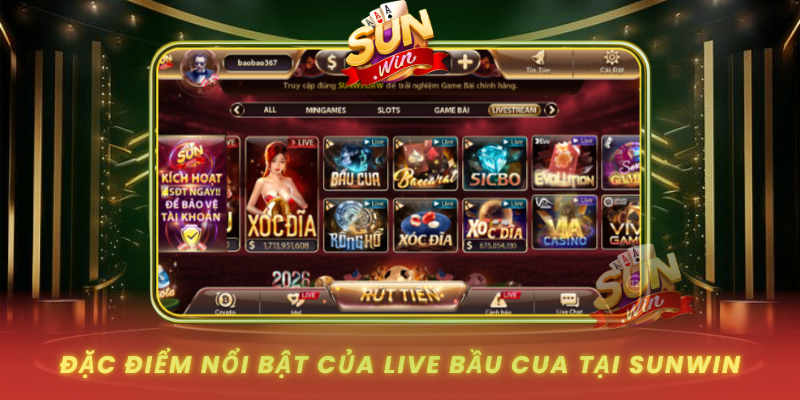 Dac Diem Noi Bat Cua Live Bau Cua Tai Sunwin